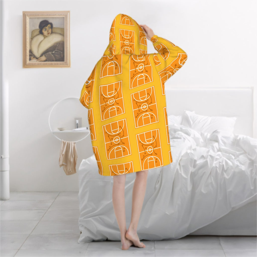 Adult Blanket Sweatshirt - Basketball Court Gold