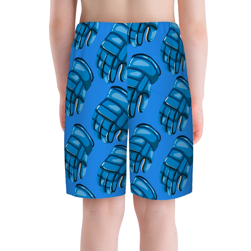 Youth Swim Shorts - Blue Hockey Gloves Dark Blue