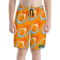Youth Swim Shorts - Flamin Hockey Pucks Orange