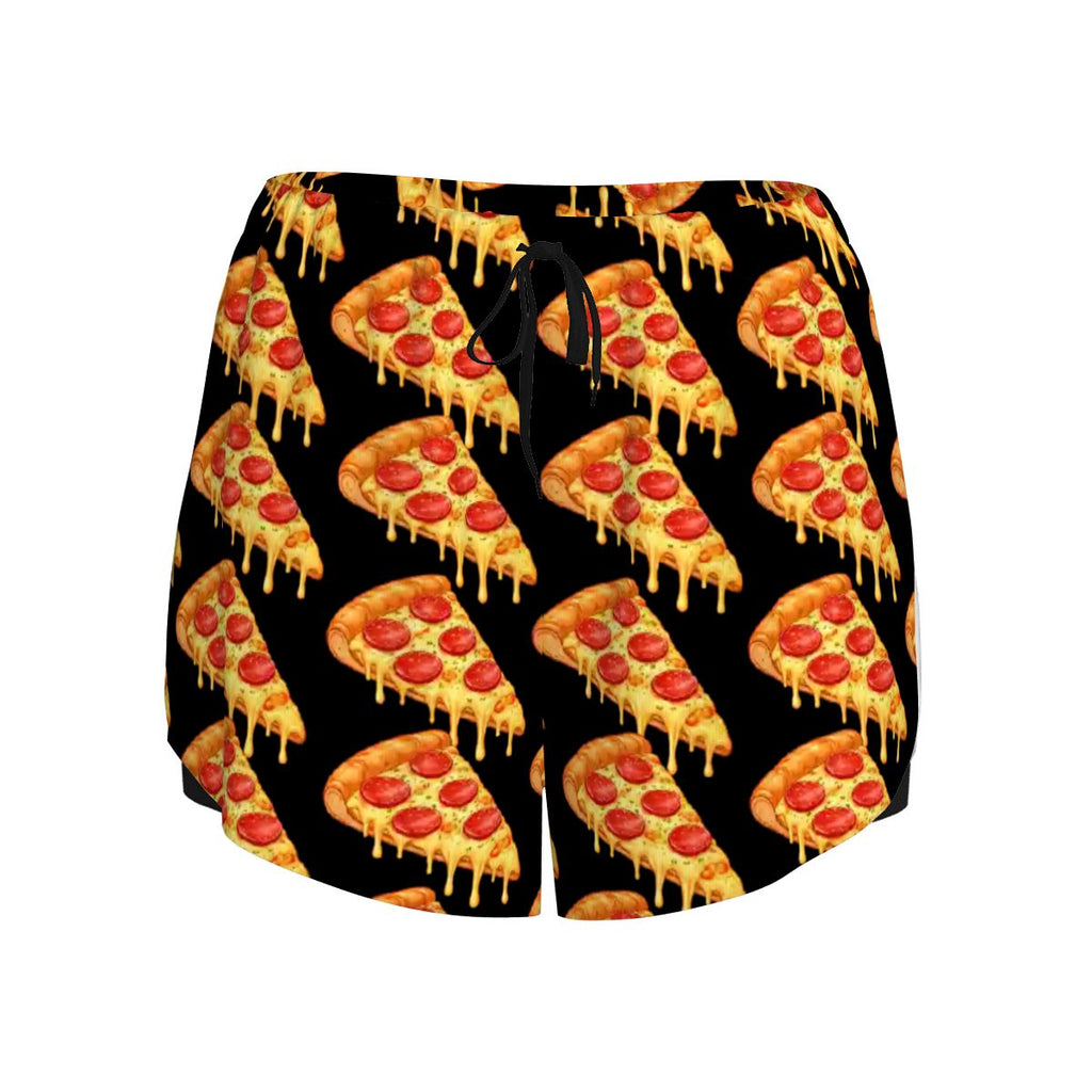 Drip Bench Women's Shorts - Pizza Black