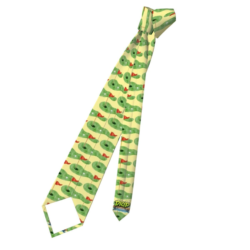 Game Day Tie - Golf Hole and Flag Yellow