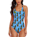 Cross-Back One Piece Swimsuit Women - Piney Snipes Blue