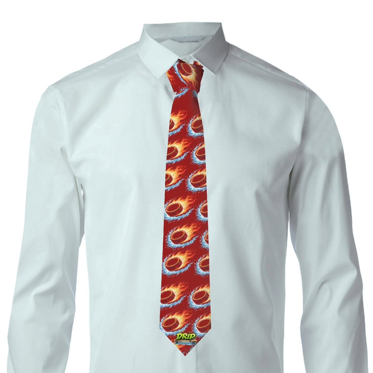 Game Day Tie - Flamin Hockey Puck Classic Red