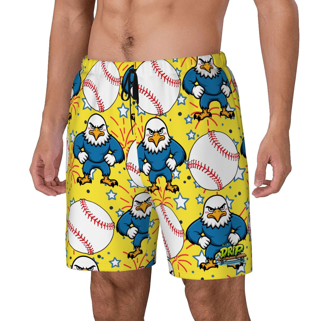 W2W Pro Mesh Hybrid Shorts - Stars and Strikes Yellow