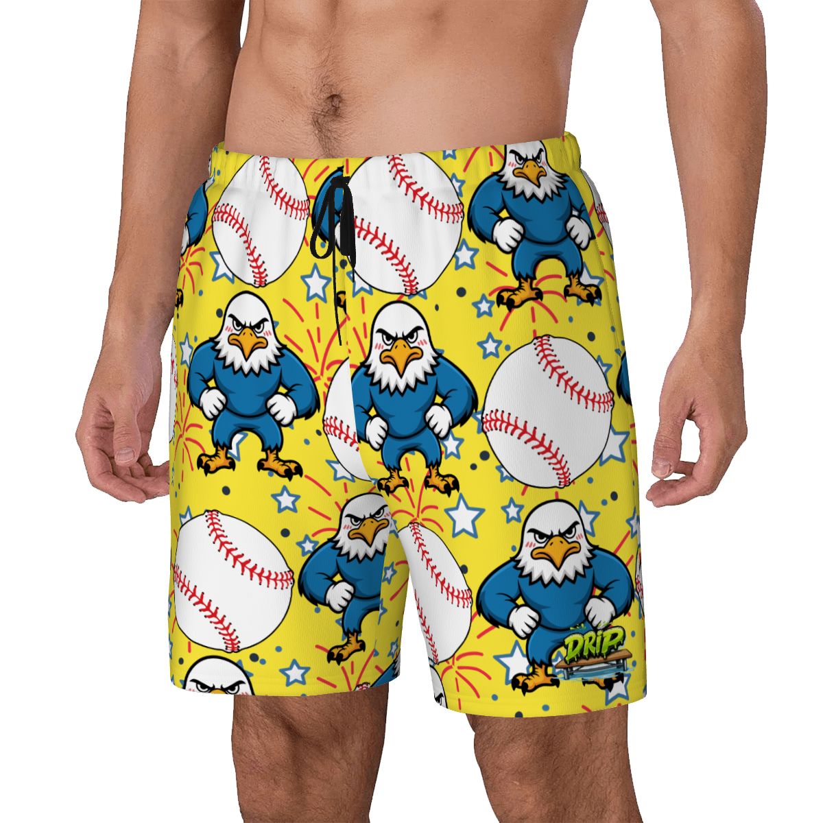 W2W Pro Mesh Hybrid Shorts - Stars and Strikes Yellow