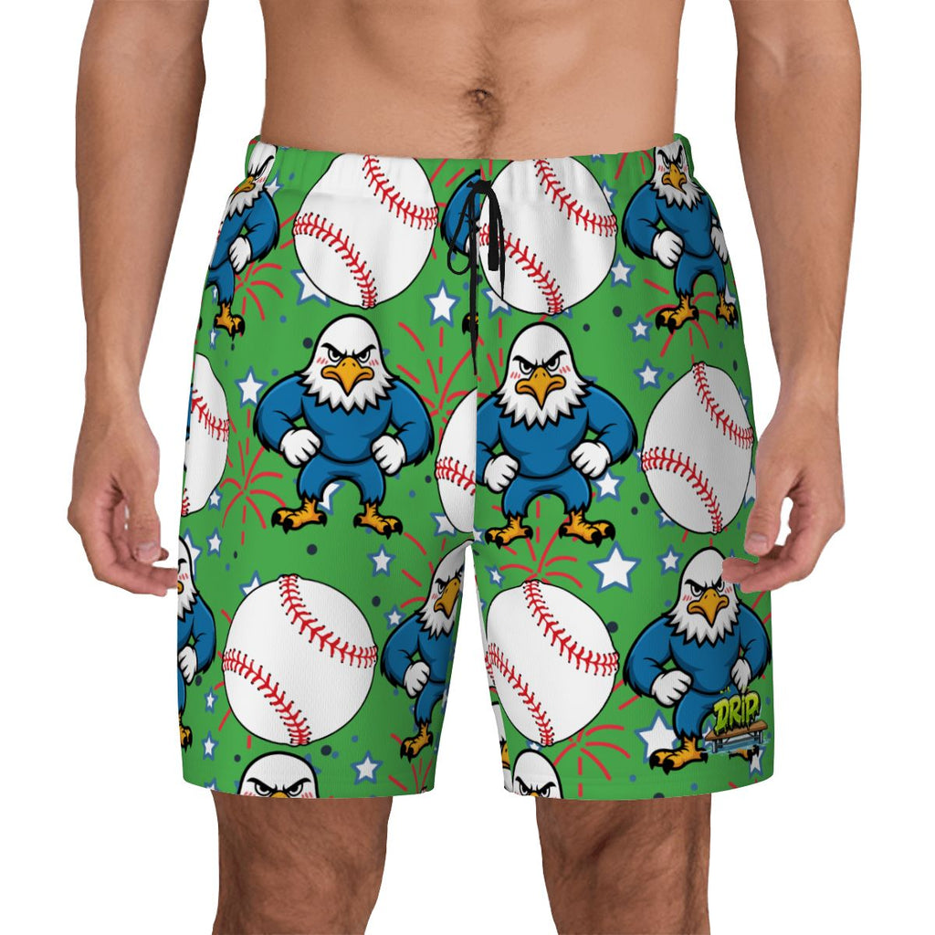 W2W Pro Mesh Hybrid Shorts - Stars and Strikes Green
