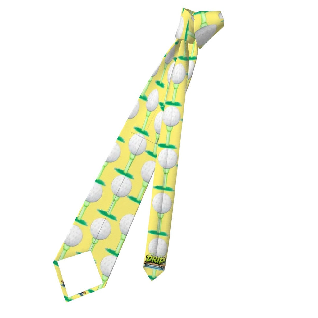 Game Day Tie - Golf Ball and Tee Yellow