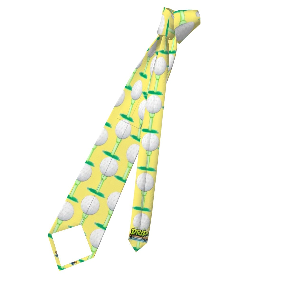 Game Day Tie - Golf Ball and Tee Yellow