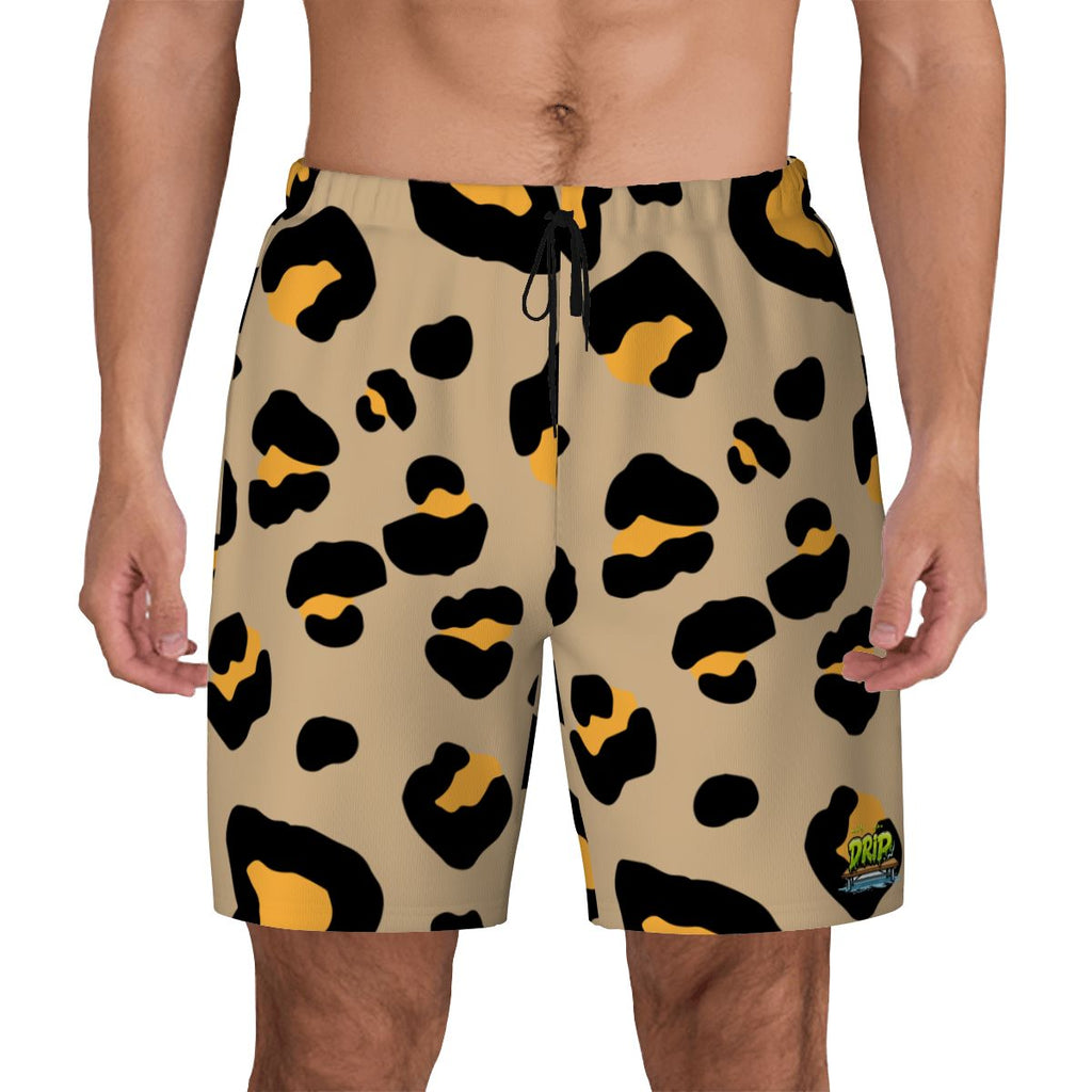 W2W Pro Mesh Hybrid Shorts - Drip Bench Leopard Khaki Tan