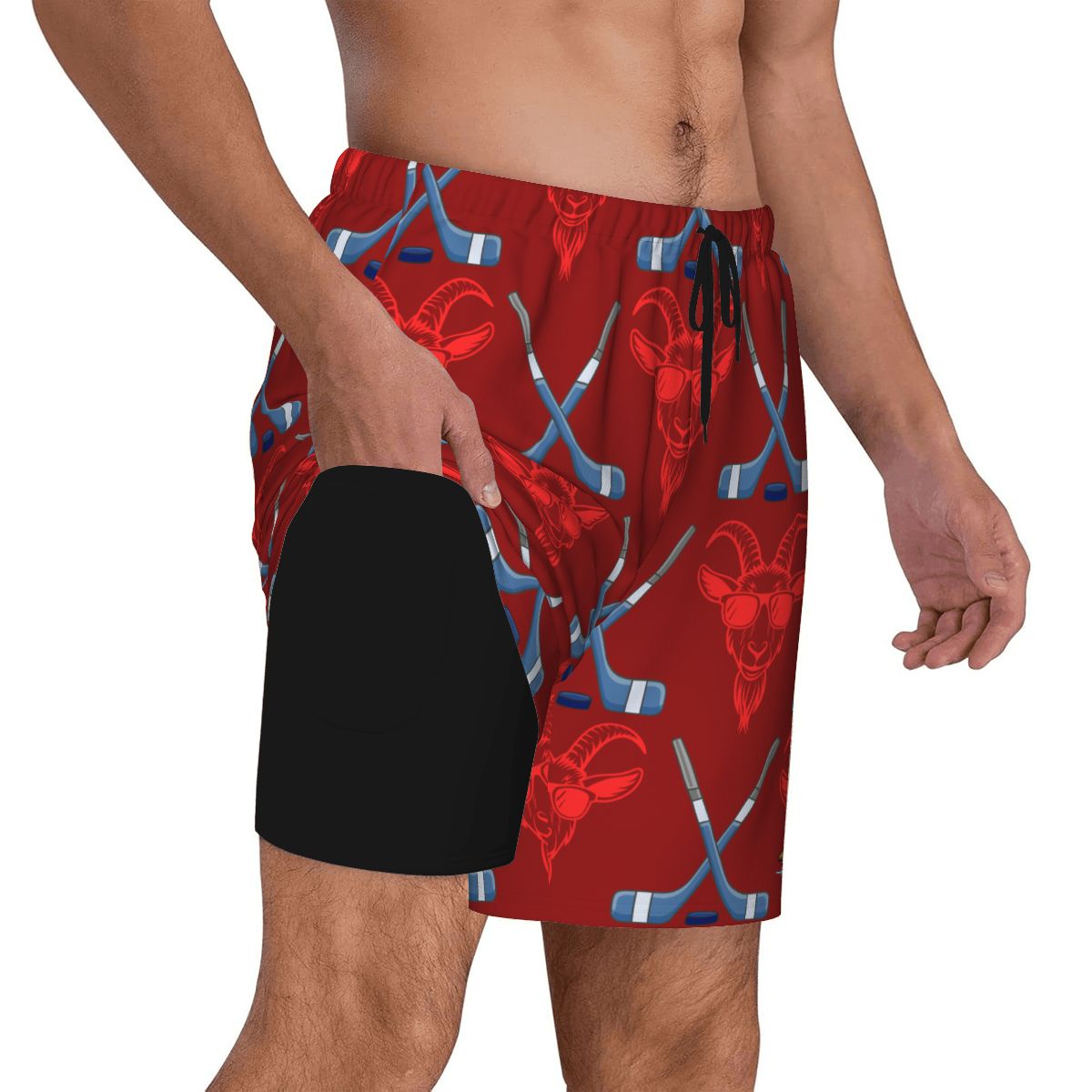 W2W Pro Mesh Hybrid Shorts - Goated Hockey Classic Red