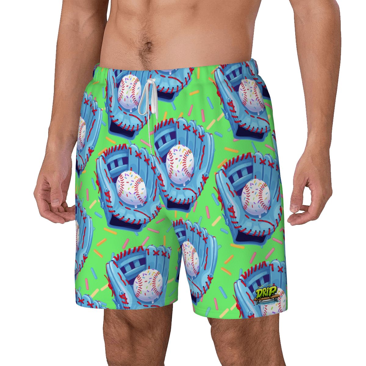 W2W Pro Mesh Hybrid Shorts - Baseball Sprinkles Drip Hot Green