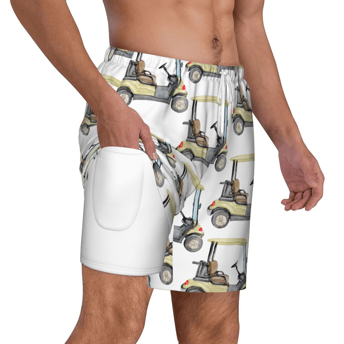 W2W Pro Mesh Hybrid Shorts - Golf Cart White