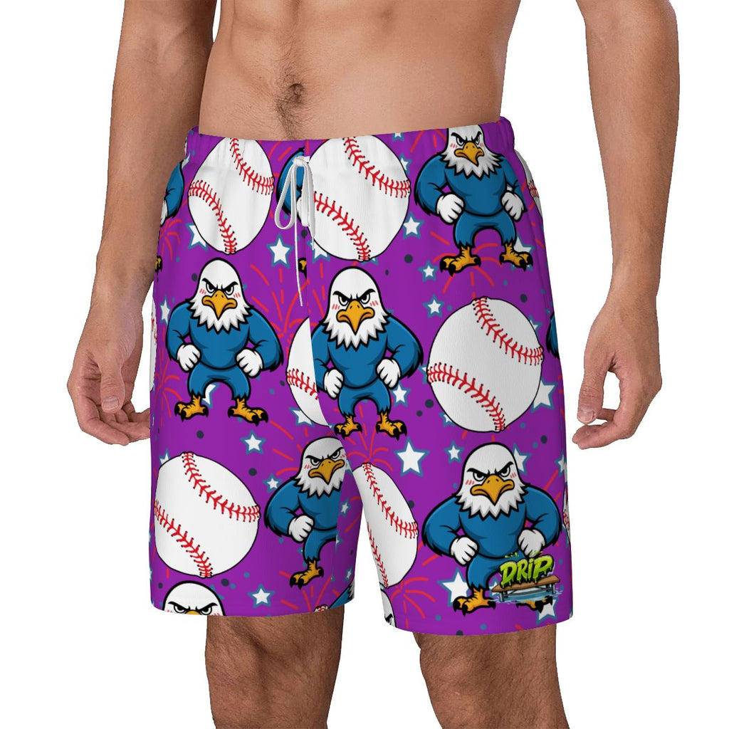 W2W Pro Mesh Hybrid Shorts - Stars and Strikes Purple