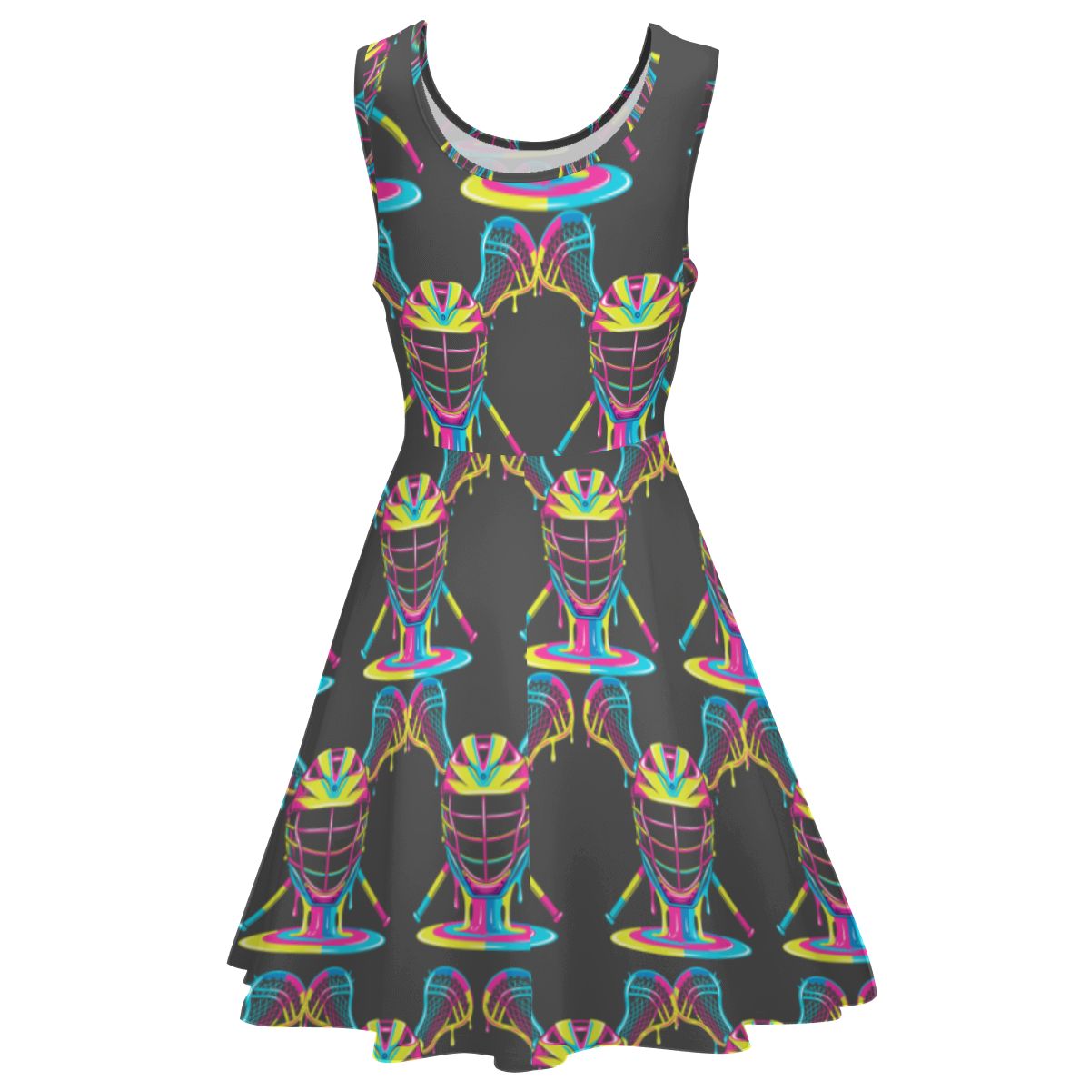 Women's Game Day Dress - Lacrosse Rainbow Drip Charcoal