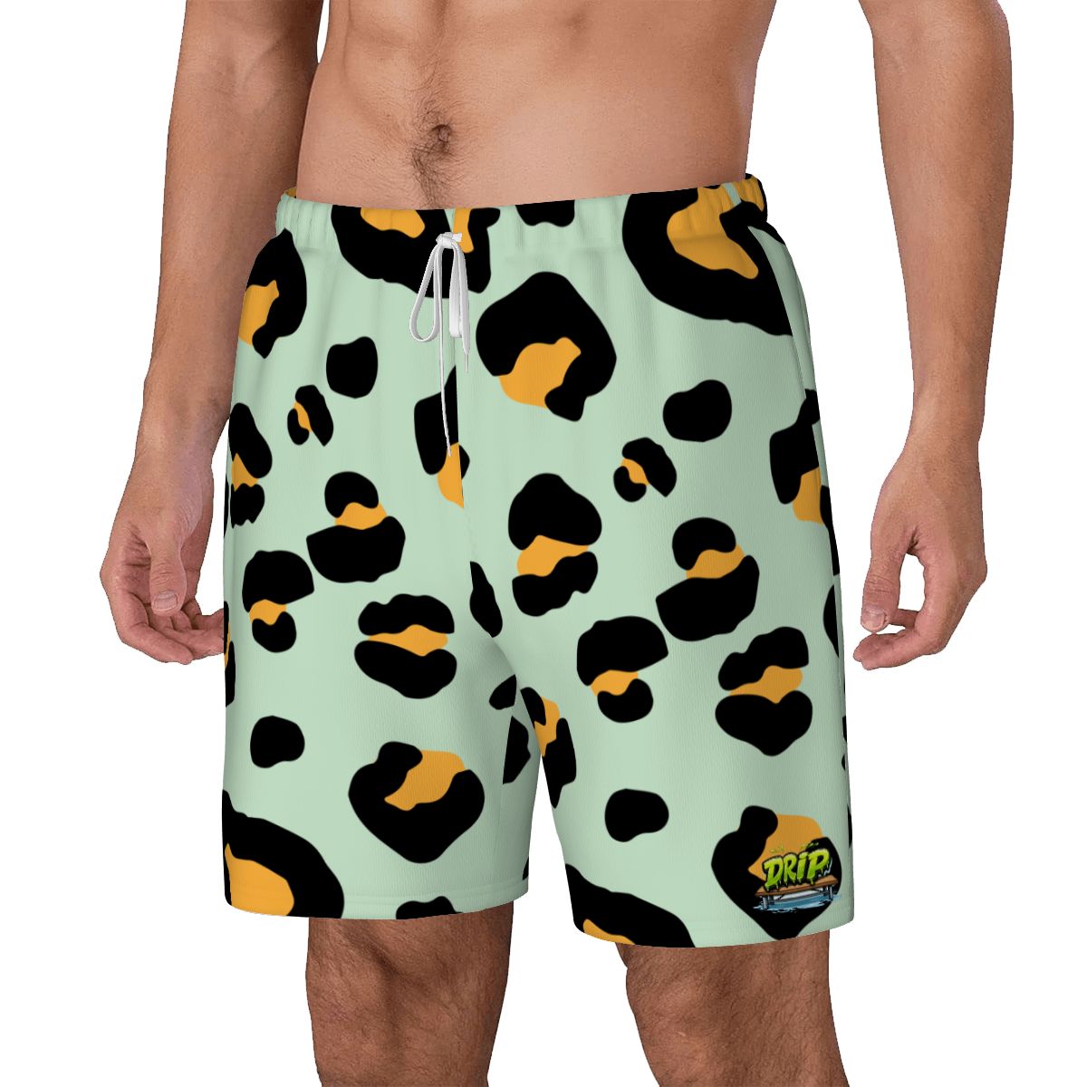 W2W Pro Mesh Hybrid Shorts - Drip Bench Leopard Light Green