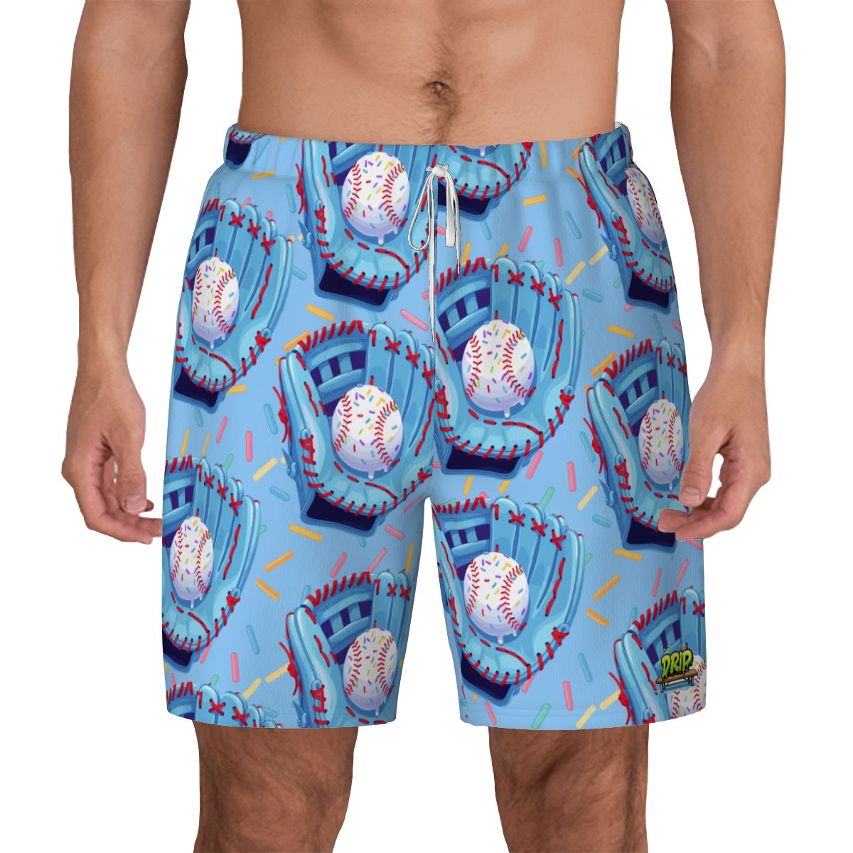W2W Pro Mesh Hybrid Shorts - Baseball Sprinkles Drip Ice Blue