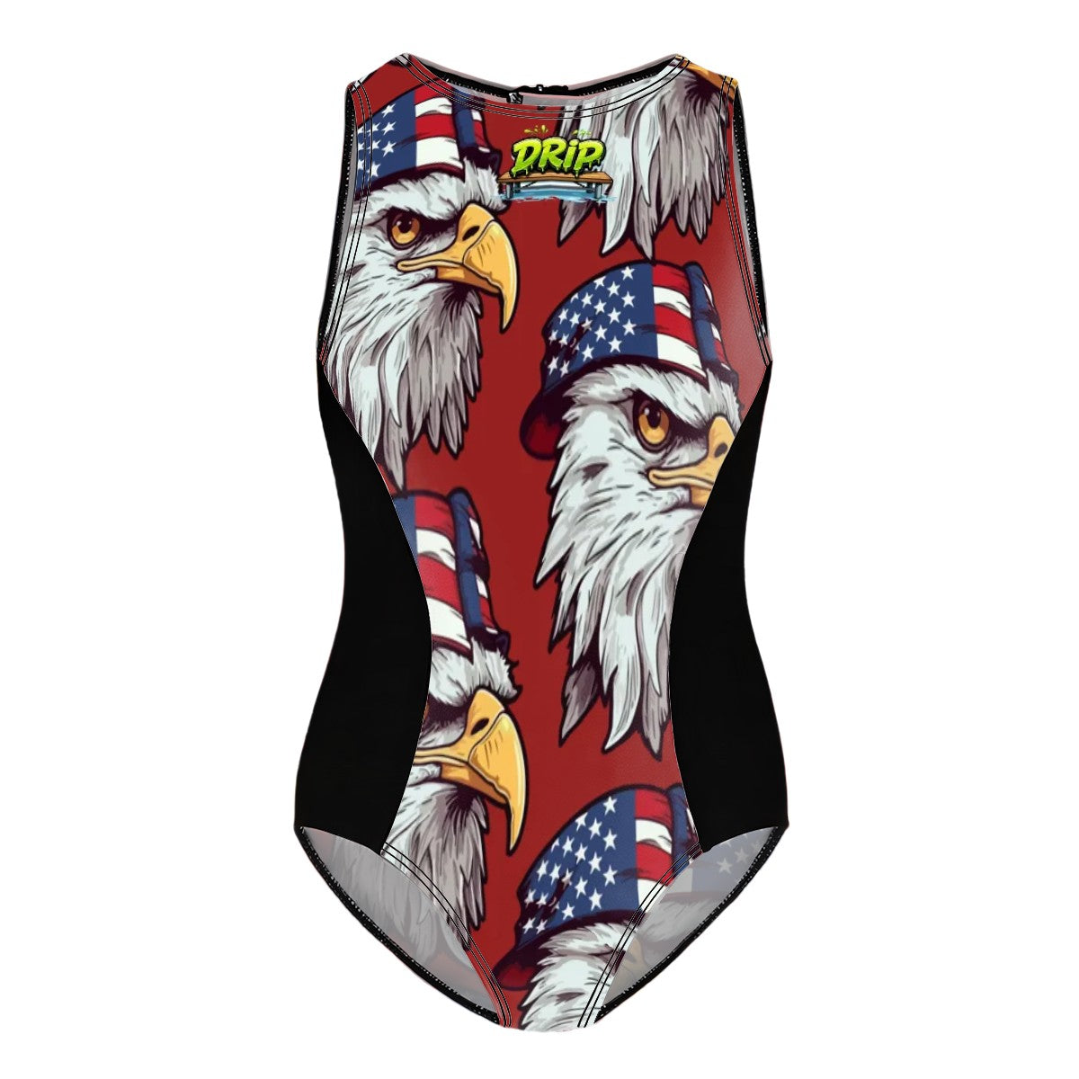 Girls One Piece Swimsuit - Eagles Fly Classic Red