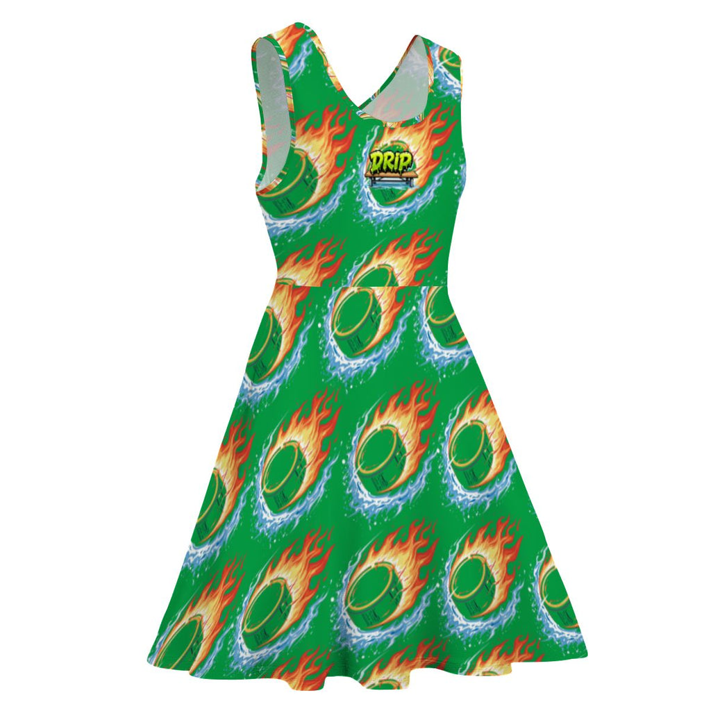 Women's Game Day Dress - Flamin Hockey Pucks Classic Green