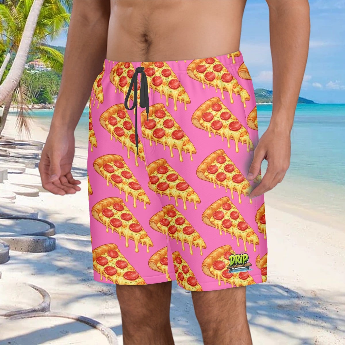Men/Teen Swim Shorts - Pizza Pink