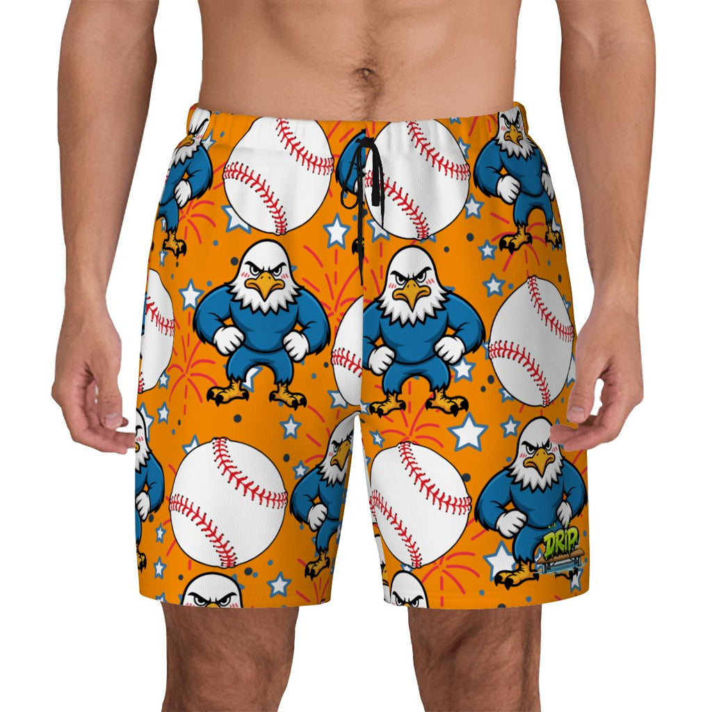 W2W Pro Mesh Hybrid Shorts - Stars and Strikes Orange