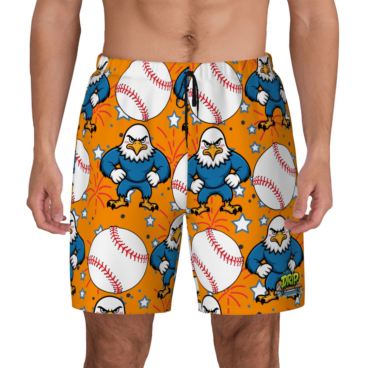 W2W Pro Mesh Hybrid Shorts - Stars and Strikes Orange