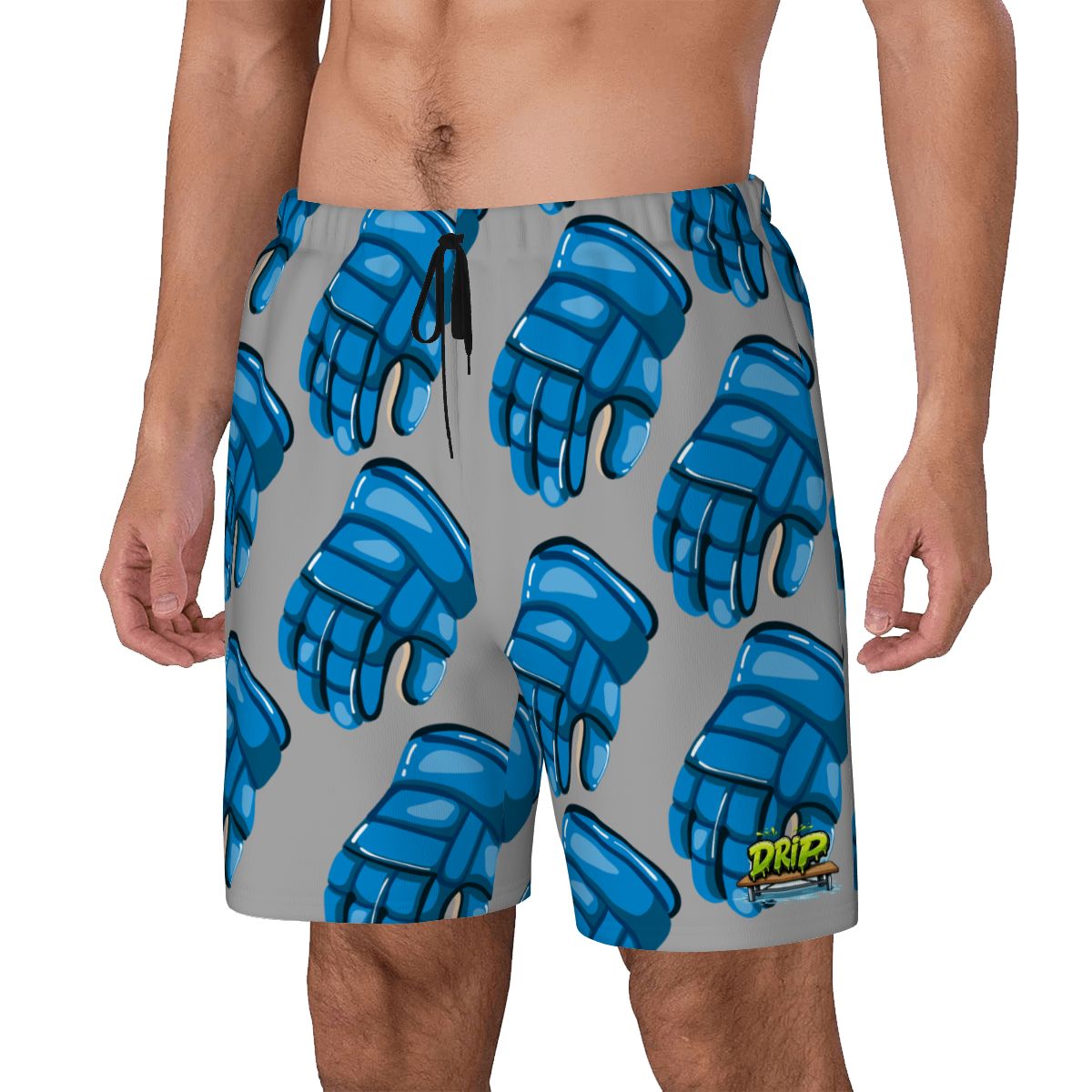 W2W Pro Mesh Hybrid Shorts - Blue Hockey Gloves Grey