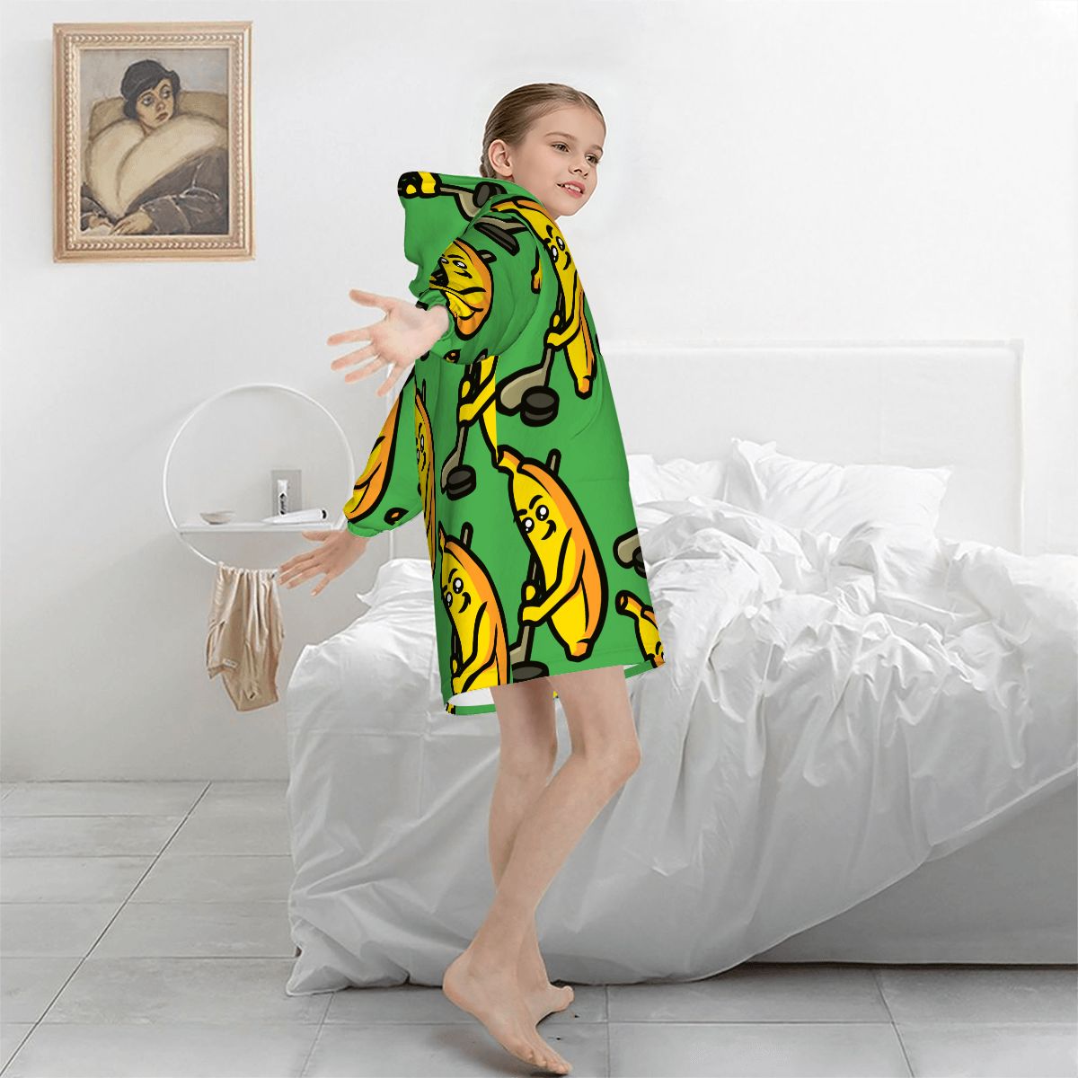 Youth Blanket Sweatshirt - Bananas for Hockey Green