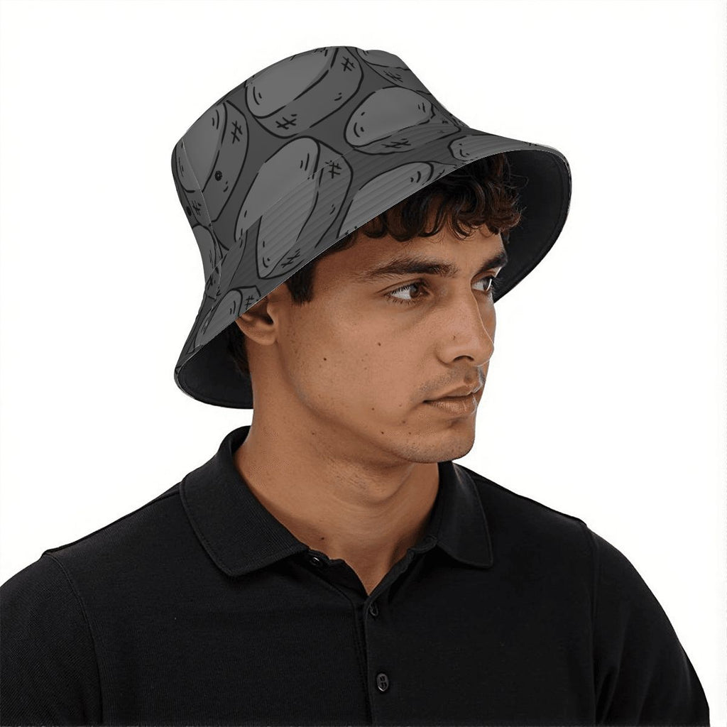 Drip Bucket Hat - Grey Hockey Pucks Grey