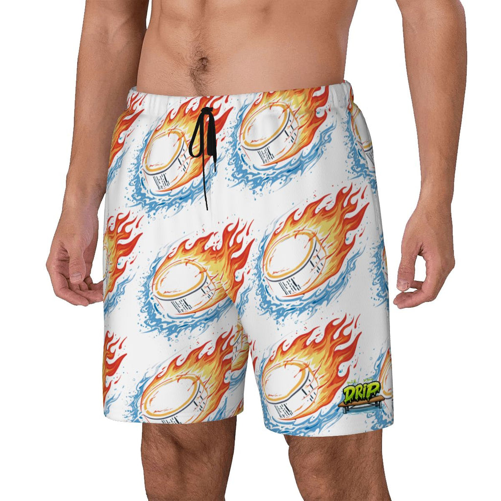 W2W Pro Mesh Hybrid Shorts - Flamin Hockey Pucks White