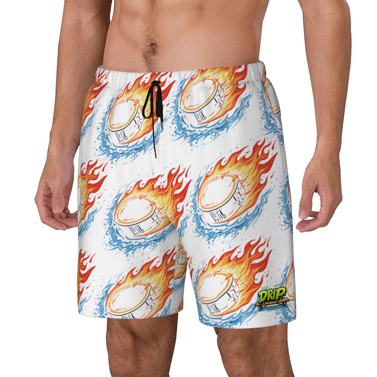 W2W Pro Mesh Hybrid Shorts - Flamin Hockey Pucks White