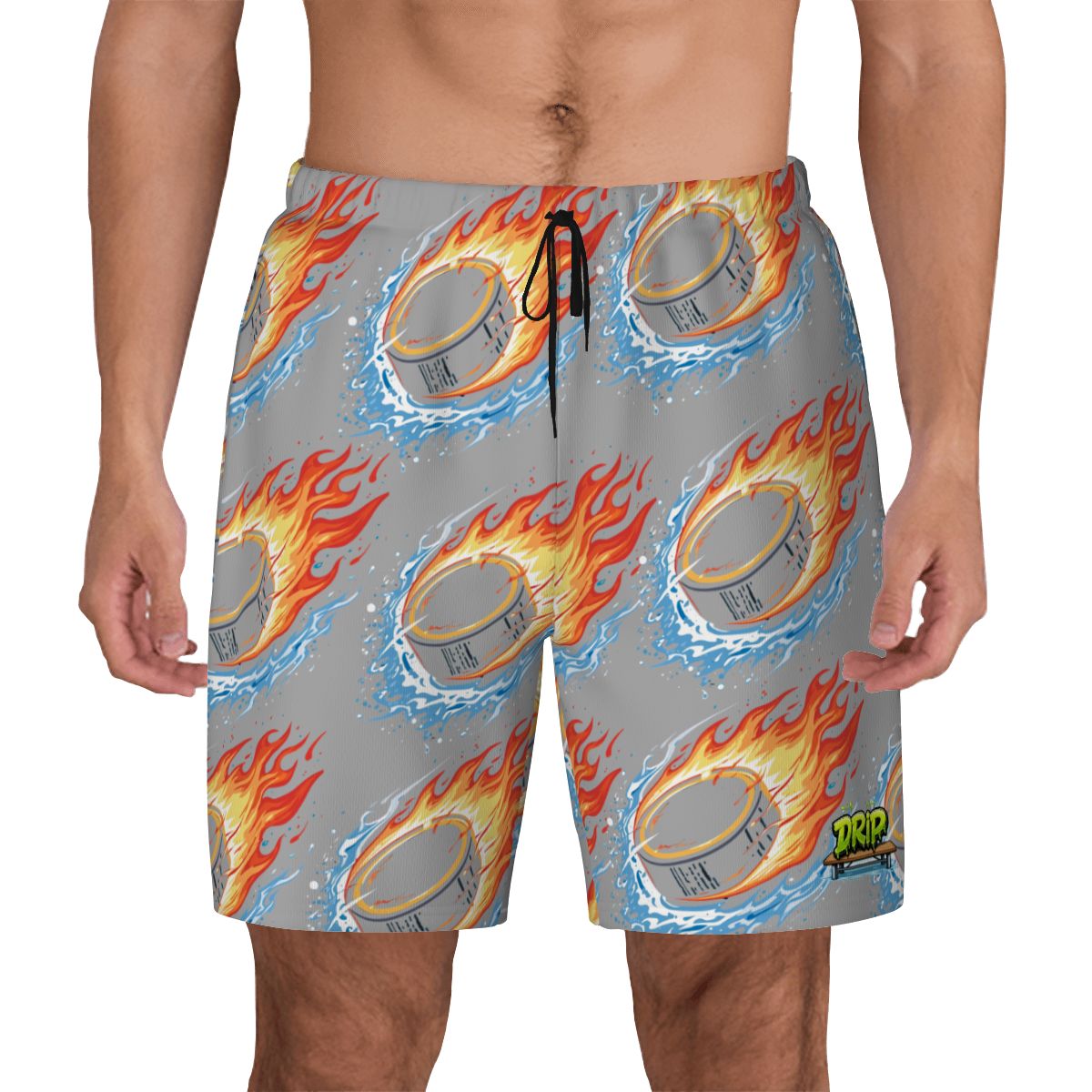 W2W Pro Mesh Hybrid Shorts - Flamin Hockey Pucks Grey