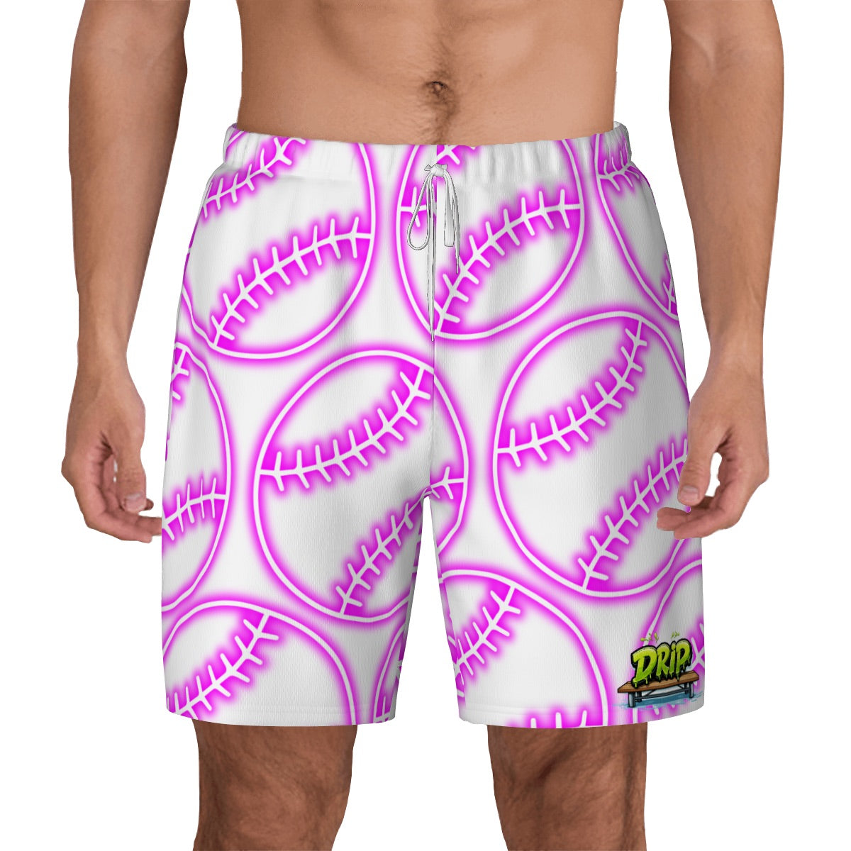W2W Pro Mesh Hybrid Shorts - Neon Pink Baseballs