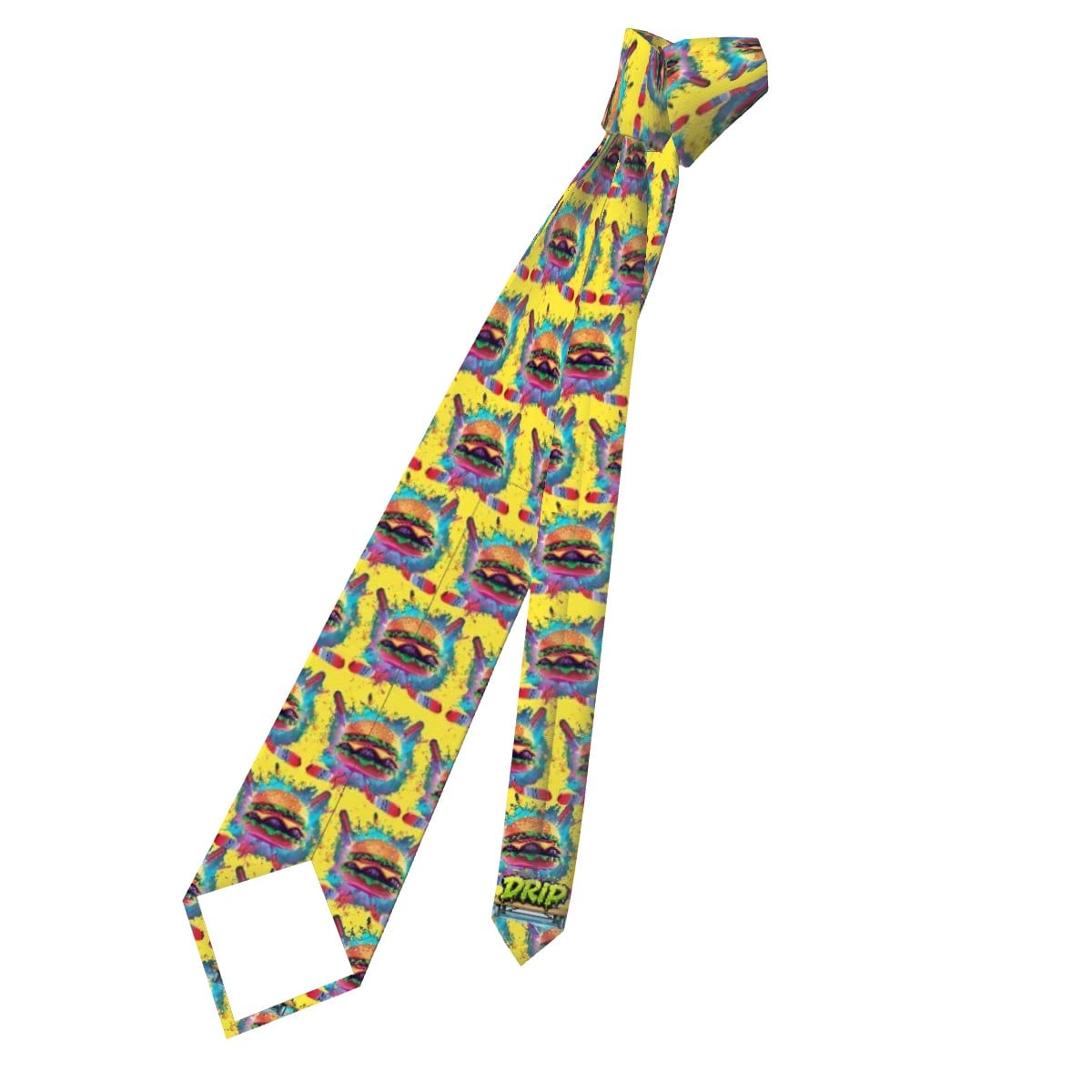 Game Day Tie - Cheeseburger and Hockey Sauce Yellow
