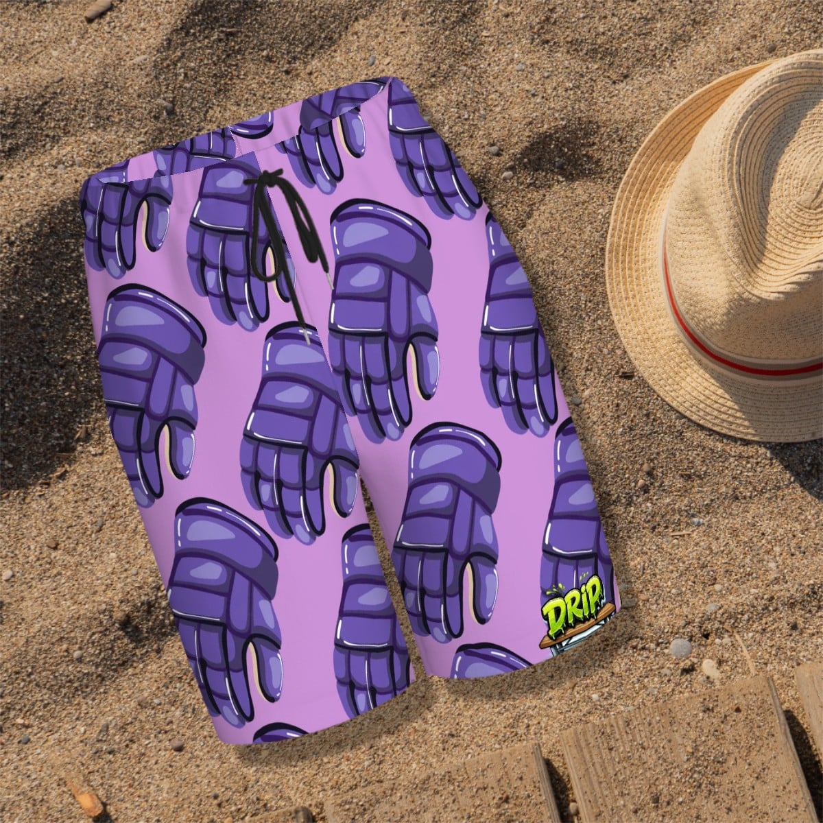 Youth Swim Shorts - Purple Hockey Gloves Light Purple