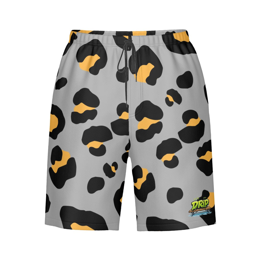 Men/Teen Swim Shorts - Drip Bench Leopard Grey