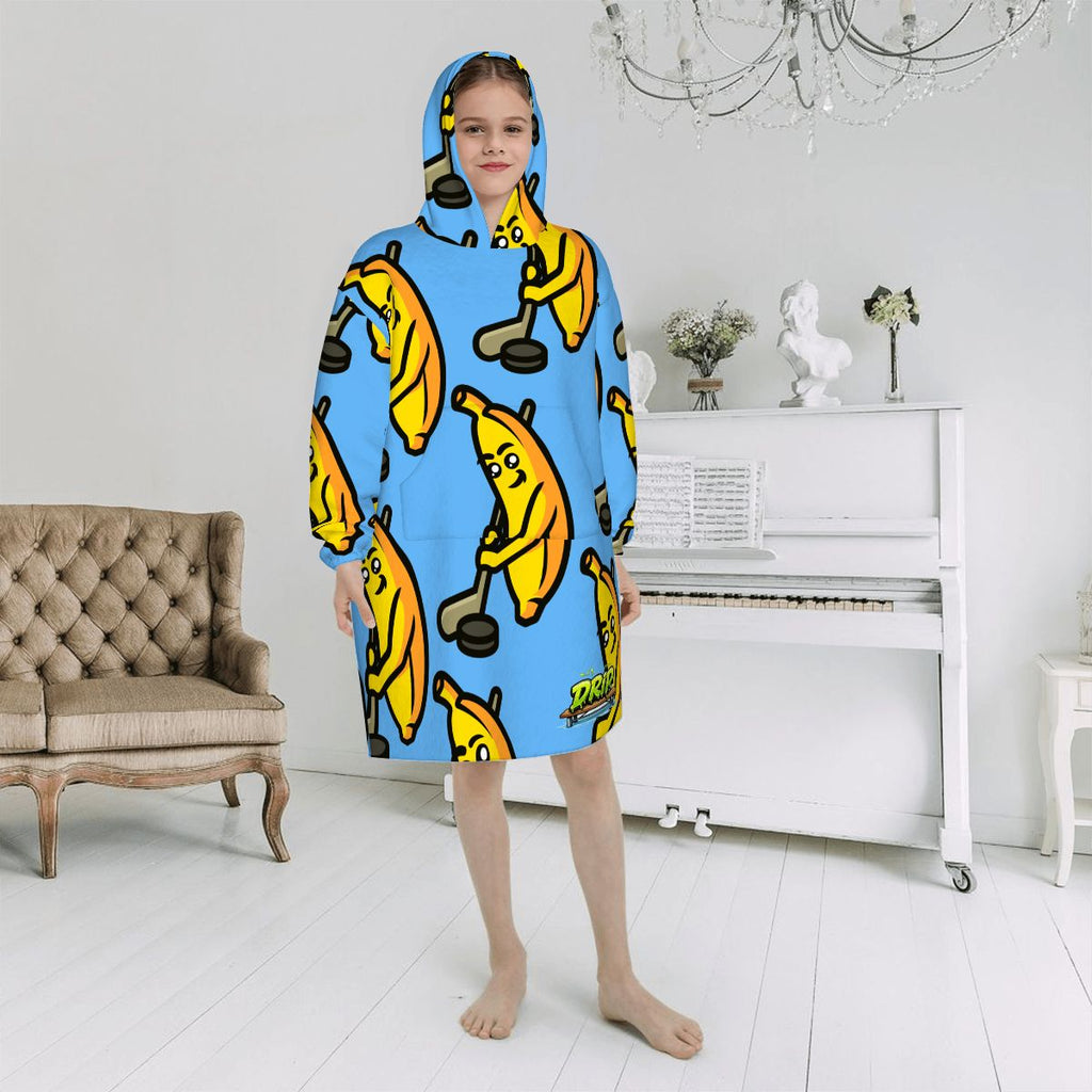 Youth Blanket Sweatshirt - Bananas for Hockey Sky Blue