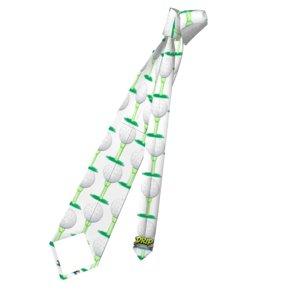 Game Day Tie - Golf Ball and Tee White