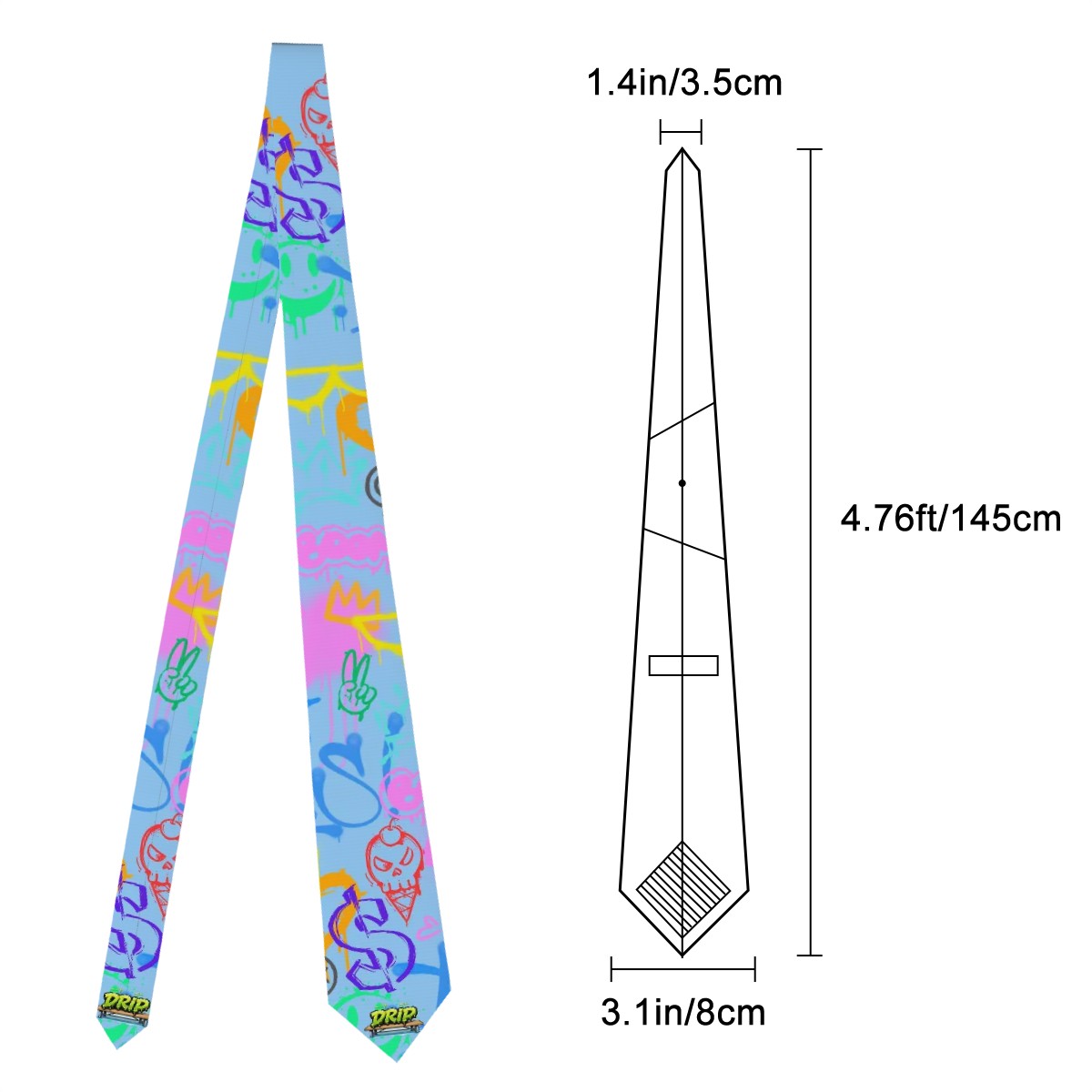 Game Day Tie - Graffiti Blue