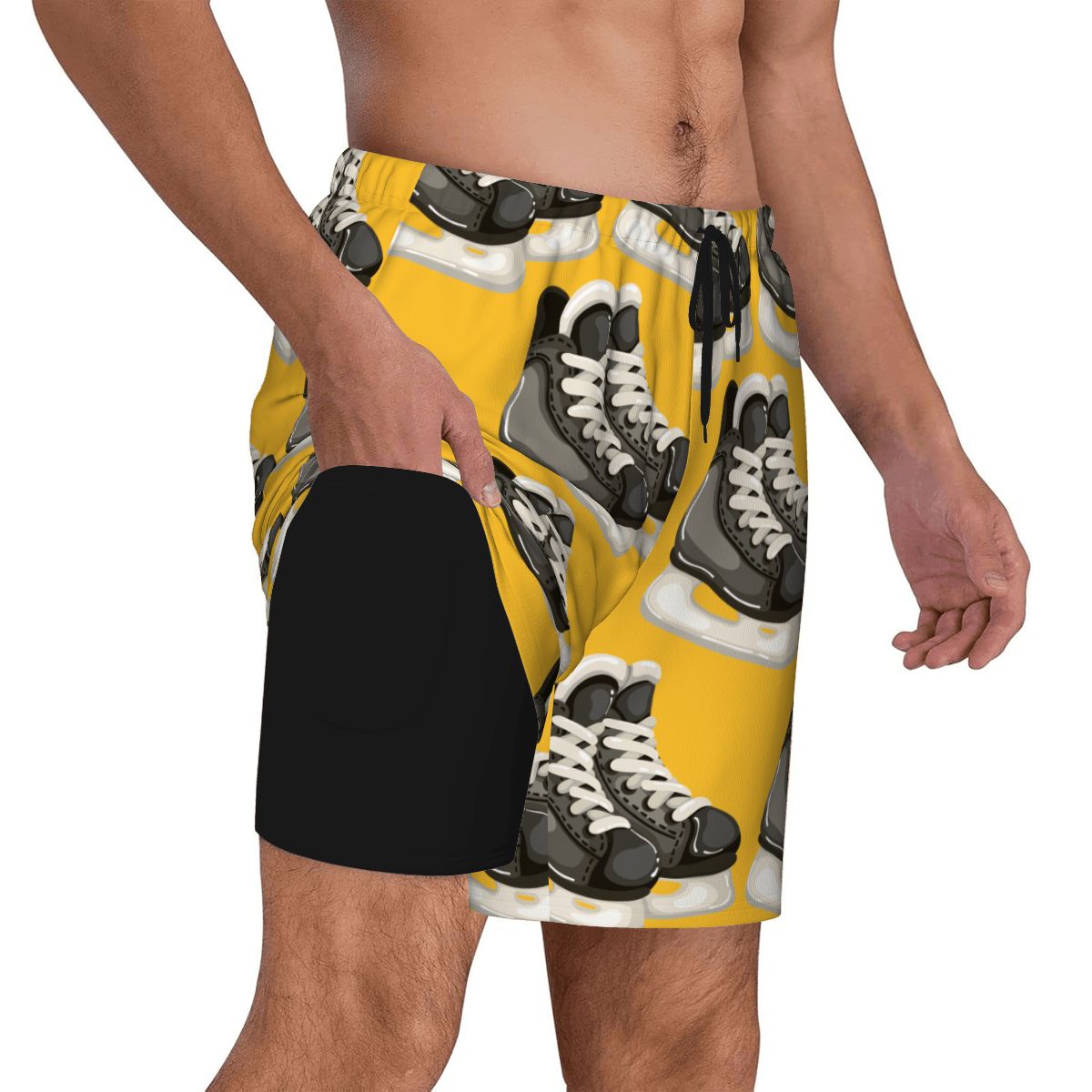 W2W Pro Mesh Hybrid Shorts - Hockey Skates Classic Gold