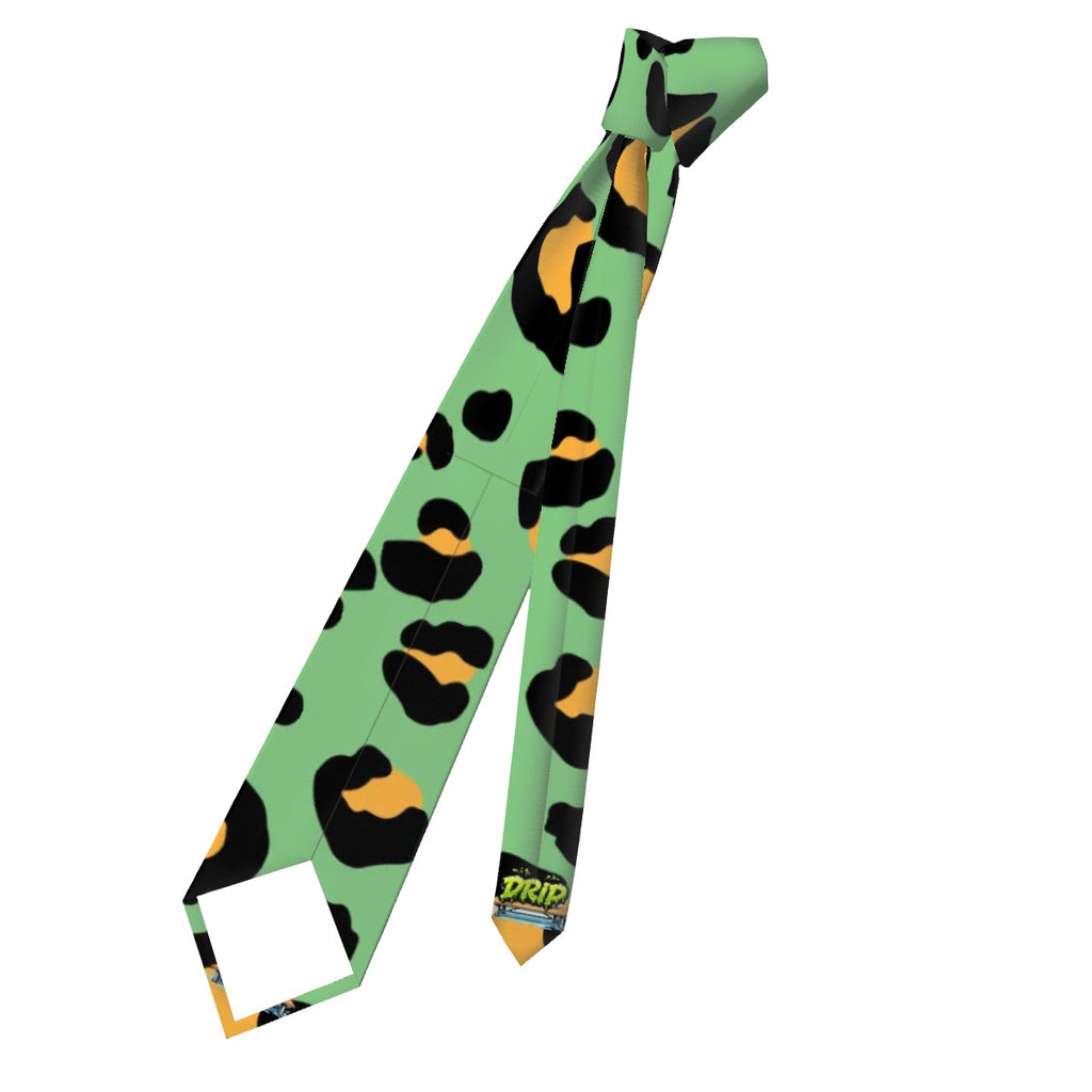 Game Day Tie - Drip Bench Leopard Jungle Green
