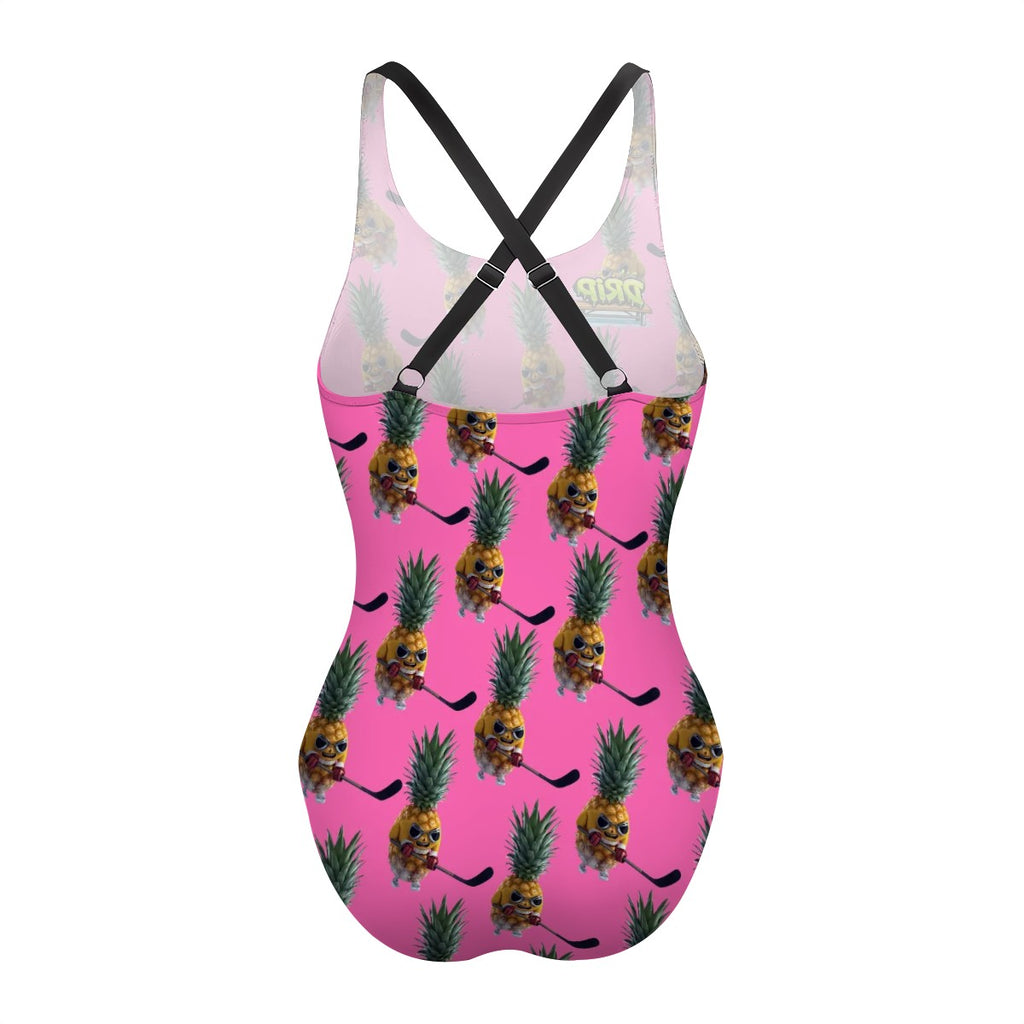 Cross-Back One Piece Swimsuit Women - Piney Snipes Pink