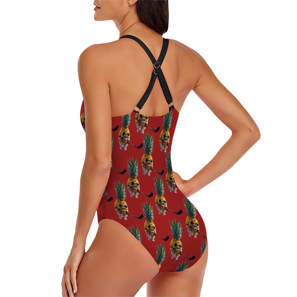 Cross-Back One Piece Swimsuit Women - Piney Snipes Classic Red