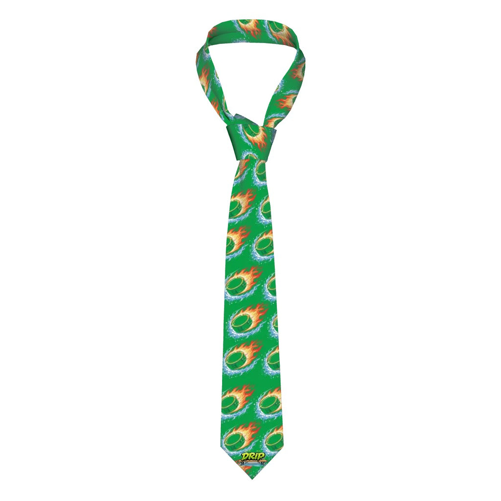 Game Day Tie - Flamin Hockey Puck Classic Green