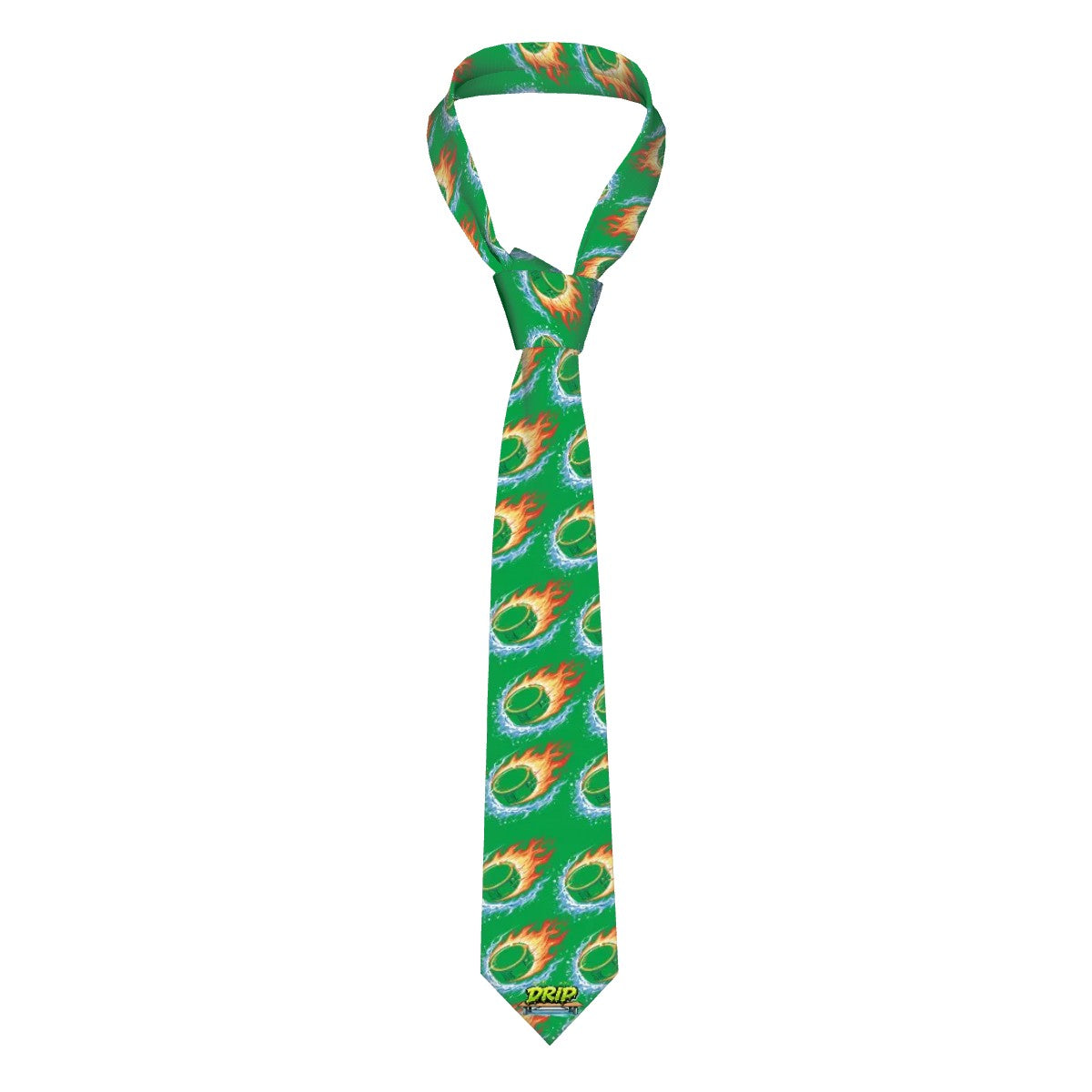 Game Day Tie - Flamin Hockey Puck Classic Green