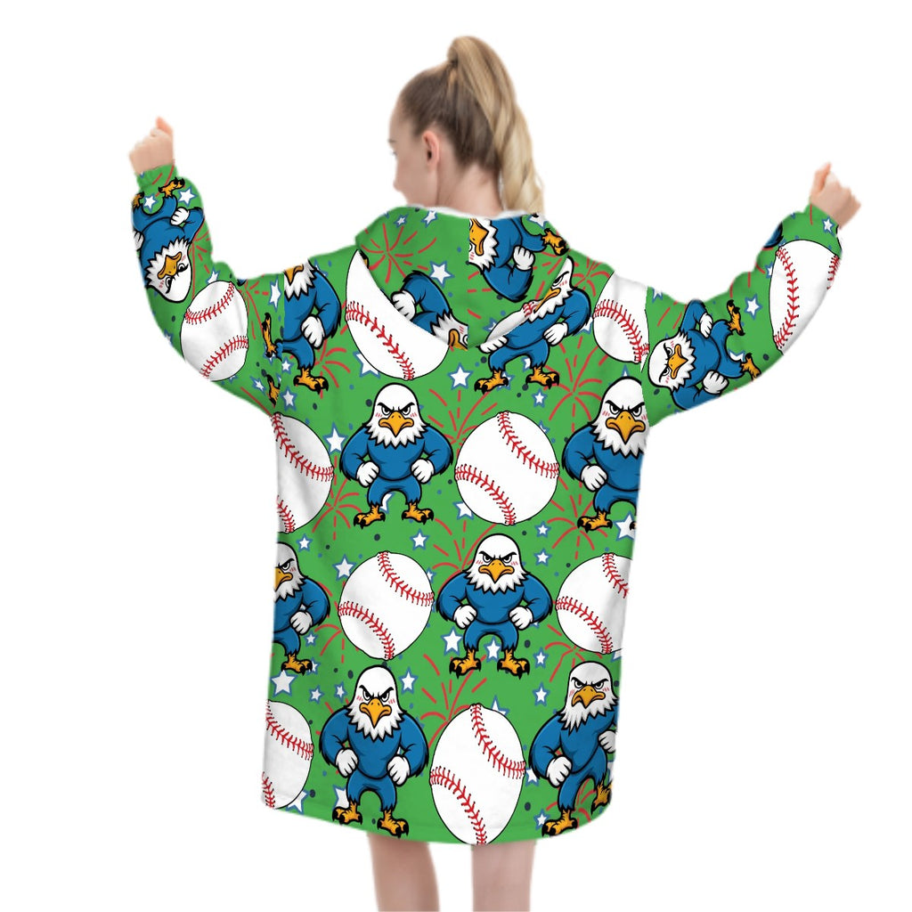 Adult Blanket Sweatshirt - Stars and Strikes Green