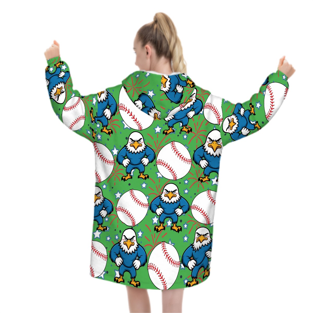 Adult Blanket Sweatshirt - Stars and Strikes Green