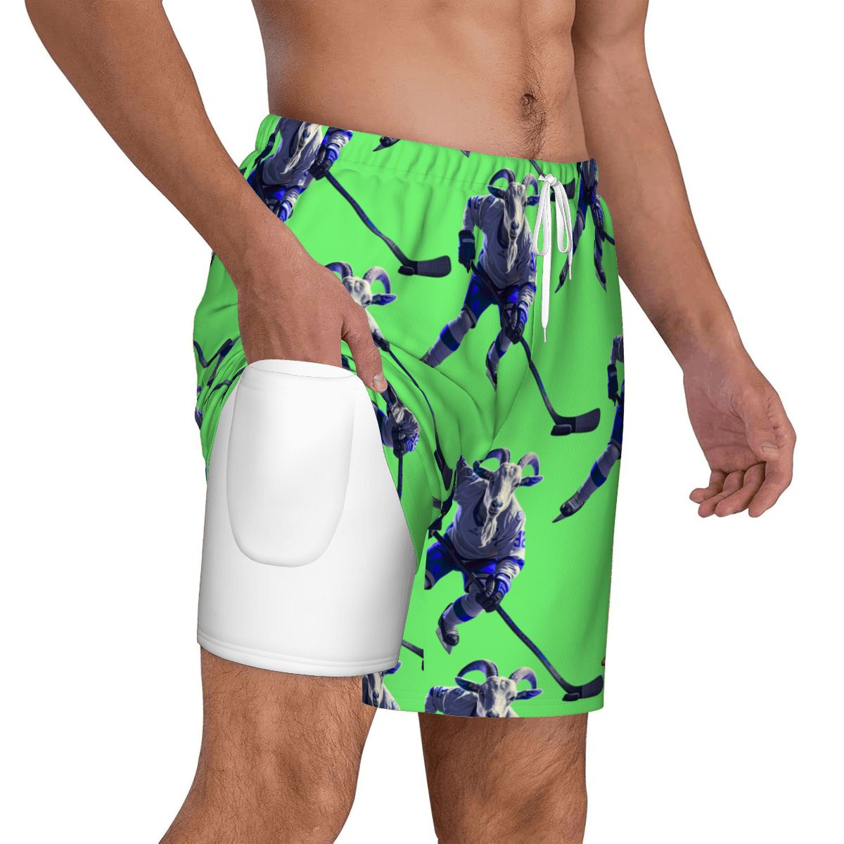 W2W Pro Mesh Hybrid Shorts - The Hockey Goat Hot Green