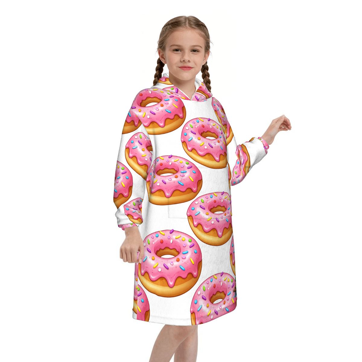 Youth Blanket Sweatshirt - Donut Drip White
