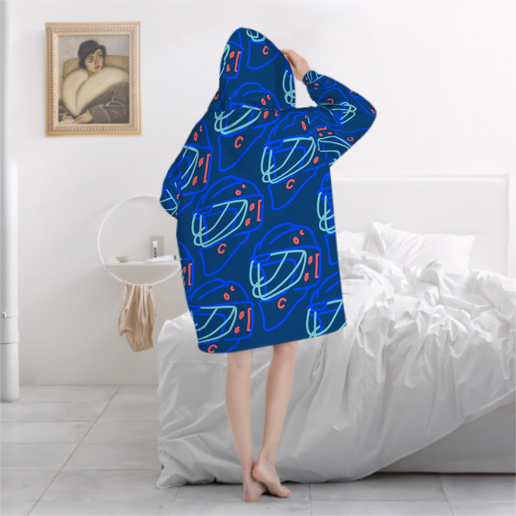 Adult Blanket Sweatshirt - Goalie Helmet Sketch Midnight