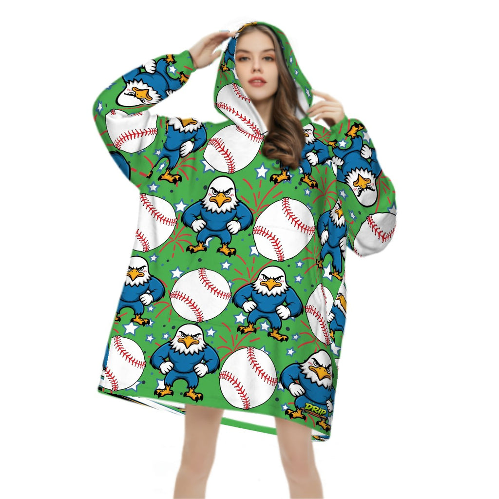 Adult Blanket Sweatshirt - Stars and Strikes Green